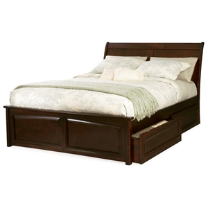 Bordeaux Sleigh Bed w/ Raised Panel Footboard and Drawers 