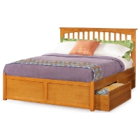 Brooklyn Platform Bed w/ Flat Panel Footboard and Drawers