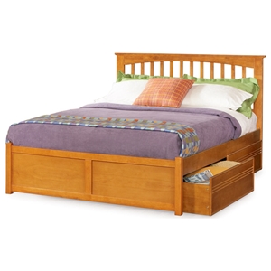 Brooklyn Platform Bed w/ Flat Panel Footboard and Drawers 