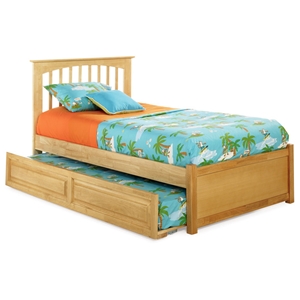 Brooklyn Twin Bed w/ Flat Panel Footboard and Trundle 