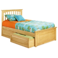 Brooklyn Twin Bed w/ Raised Panel Footboard and Drawers