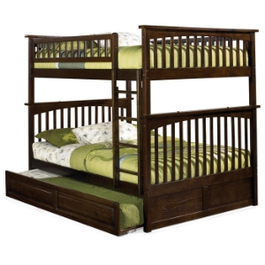 Columbia Full Over Full Slat Bunk Bed w/ Trundle 