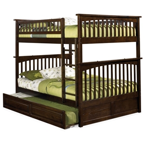 Columbia Full Over Full Slat Bunk Bed w/ Trundle 