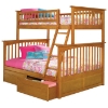 Columbia Bunk Bed w/ Flat Panel Drawers - Twin Over Full - ATL-AB5521