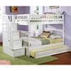 Columbia White Slatted Bunk Bedroom Set w/ Storage Stairs - ATL-CWBBSSS