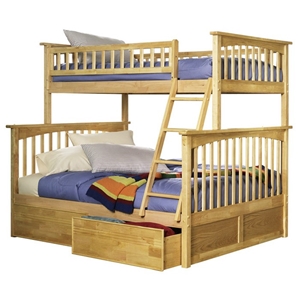 Columbia Bunk Bed w/ Flat Panel Drawers - Twin Over Full 
