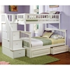 Columbia Staircase Bunk Bed w/ Raised Panel Drawers - Twin Over Full - ATL-AB5572