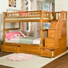 Columbia Stairway Bunk Bed w/ Raised Panel Drawers - Twin - ATL-AB5562