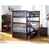 Columbia Wood Bedroom Set w/ Slatted Bunk Bed in Antique Walnut - ATL-CWBSSBBAW