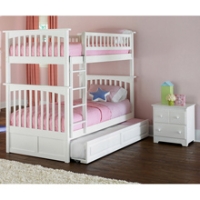 Columbia White Wood Bedroom Set w/ Slatted Bunk Bed
