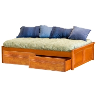 Concord Platform Bed w/ Raised Panel Footboard and Flat Panel Drawers