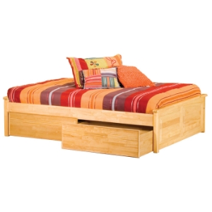 Concord Platform Bed w/ Raised Panels and Flat Panel Drawers 