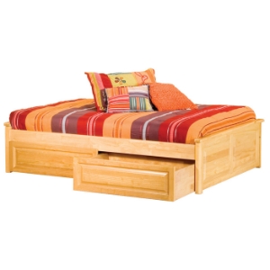 Concord Platform Bed w/ Raised Panels and Drawers 