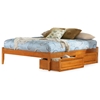 Concord Platform Bed w/ Open Footrail and Raised Panel Drawers - ATL-CPBOFRPD