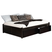 Concord Platform Bed w/ Flat Panel Footboard and Flat Panel Drawers in Espresso