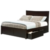 Miami Platform Bed w/ Flat Panel Footboard and Drawers in Espresso - ATL-MIAPBFPFDES