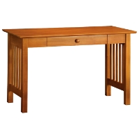 Mission Single Drawer Computer Desk with Slat Panels