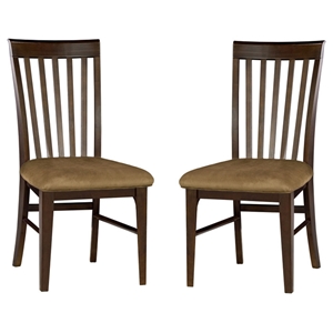 Montreal Slatted Dining Chair w/ Cappuccino Fabric Seat 