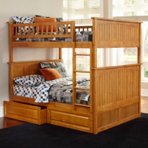 Nantucket Full Bunk Bed w/ Drawers - Raised Panel 