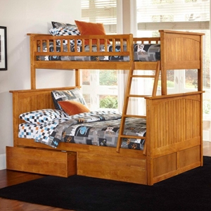 Nantucket Twin Over Full Bunk Bed w/ Drawers - Flat Panel 