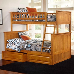 Nantucket Twin Over Full Bunk Bed w/ Drawers - Raised Panel 