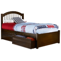 Windsor Twin Bed w/ Flat Panel Footboard and Drawers