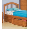 Windsor Twin Bed w/ Flat Footboard and Raised Panel Drawers - ATL-WTWBFPRPD