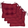 Square Chair Cushion - Tufted, Ties, Microsuede (Set of 4) - BLZ-916X16SQ-T-4CH-MS