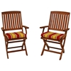 Outdoor Folding Chair Cushion - Patterned Fabric (Set of 2) - BLZ-9TT-FA-40-2CH-REO