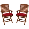 Outdoor Folding Chair Cushion - Solid Color Fabric (Set of 4) - BLZ-9TT-FA-40-4CH-REO-S