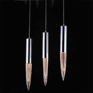 Talon 3 Light Pendant Lamp - Chrome, Brushed Aluminum, Metal 