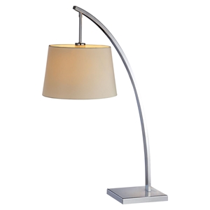 Bennett 1 Light Table Lamp - White Shade, Chrome Finish 