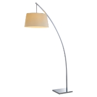Bennett 1 Light Floor Lamp - White Shade, Chrome Finish