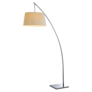 Bennett 1 Light Floor Lamp - White Shade, Chrome Finish 