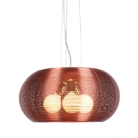 Lenox 3 Light Modern Ceiling Lamp - Aluminum, Maroon