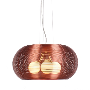 Lenox 3 Light Modern Ceiling Lamp - Aluminum, Maroon 