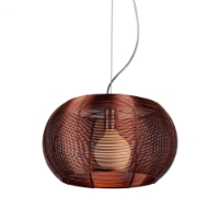 Lenox Modern Pendant Lamp - Aluminum, Maroon, Spherical