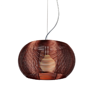 Lenox Modern Pendant Lamp - Aluminum, Maroon, Spherical 