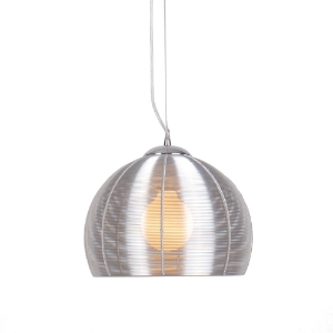 Lenox Modern Pendant Lamp - Aluminum, Stainless Steel, Dome Shape 