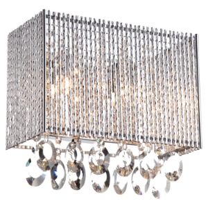 Crystalline 2-Light Wall Sconce - Rectangular, Crystals 