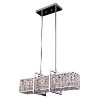 Halo Modern 4-Light Pendant - Crystals, Chrome