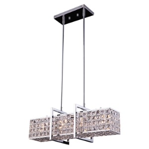 Halo Modern 4-Light Pendant - Crystals, Chrome 