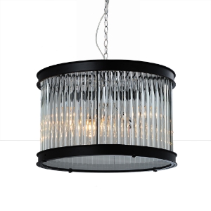 Sussex Pendant Light - Clear Glass, Black Metal 