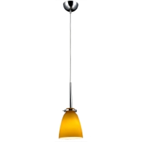 Belmont Mini Pendant Light - Chrome Metal, Gold Glass