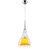 Nixon Pendant Light - White Metal, Yellow Glass