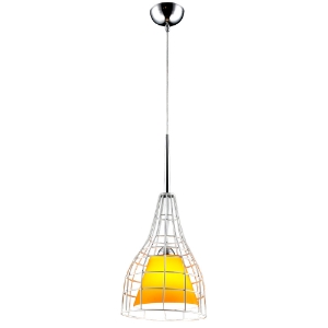 Nixon Pendant Light - White Metal, Yellow Glass 
