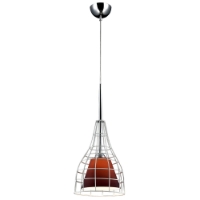 Nixon Pendant Light - White Metal, Purple Glass