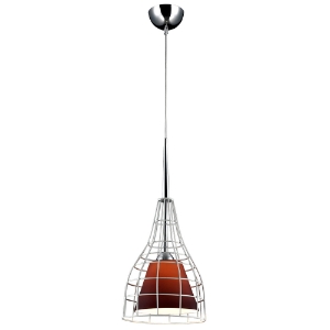 Nixon Pendant Light - White Metal, Purple Glass 