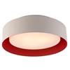 Lynch Ceiling Light - Glass, White & Red Metal 