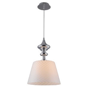 Martell Pendant Light - White Glass, Chrome Metal 